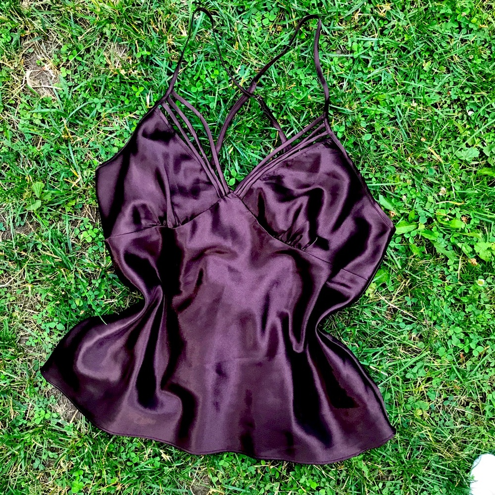 Brown lingerie tank top from Lasenza